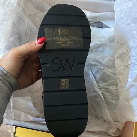 Stuart Weitzman OCEANE Lace Up Shearling Boots sz 7 NEW in original box! $750 - Picture 8 of 11